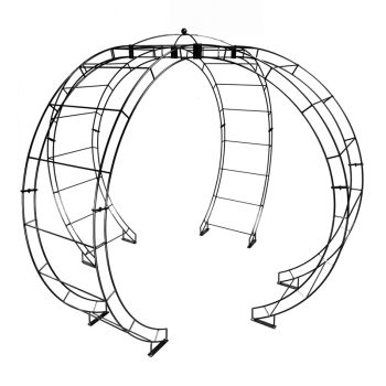 Round Gazebo - Steel - L307.4 x W307.4 x H254 cm - Powder Coated Black