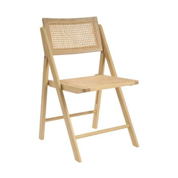 Ashton Dining Chair - Ash Wood/Cane - L48 x W46 x H80 cm - Blonde/Natural