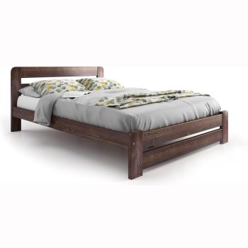 Super King Size Bed - Wood - L207 x W188 x H80 cm - Walnut