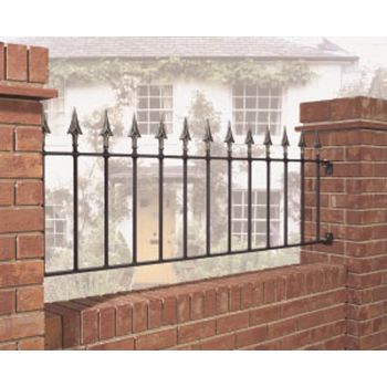 Balmoral Premium Spear Top Railing Panel Plain Fits Opening - Steel - Fits Gap 1830 mm x 560 mm High - Electro Galv./Powder Coated