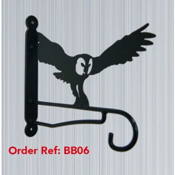 Owl Feature Bracket - Steel Hanging Basket Holder - Steel - H33 cm - Black