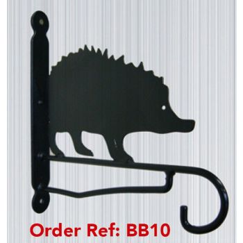 Hedgehog Feature Bracket - Steel Hanging Basket Holder - Steel - H33 cm - Black