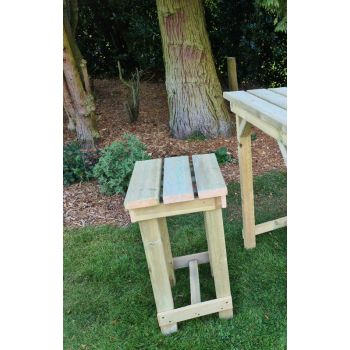 Bar Stool - Pressure Treated Timber Garden Seat - L49 x W49 x H77 cm - Minimal Assembly Required