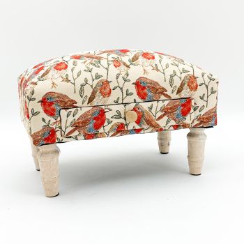 Robin Fabric Footstool with Drawer - L25 x W45 x H28 cm