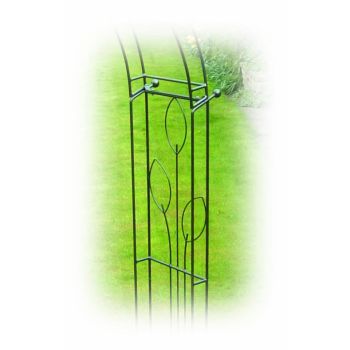 Imperial 6 Sided Gazebo (Inc Ground Spikes) Garden Feature - Solid Steel - Black