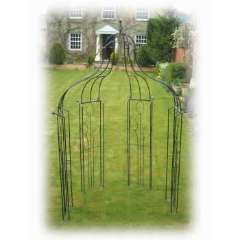 Imperial Bower (Inc Ground Spikes) Garden Gazebo - Solid Steel - L89 x W177.7 x H304.8 cm - Black