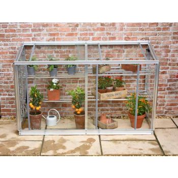 Harlow 5 Feet Lean to Mini Greenhouse - Aluminum/Glass - L151 x W53 x H95 cm - Without Coating