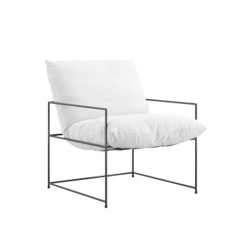 Brook Chair - House Weave/Metal - L75 x W75 x H95 cm - White/Black