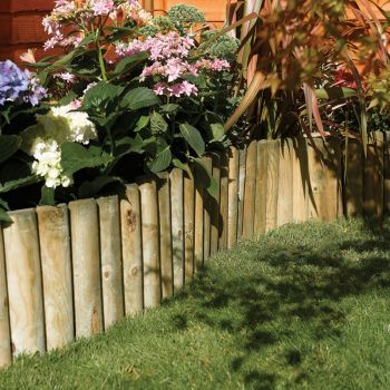 9" Easy Fix Spiked Log Roll (Pack of 2) - Timber - L180 x W3 x H45 cm - Pressure Treated