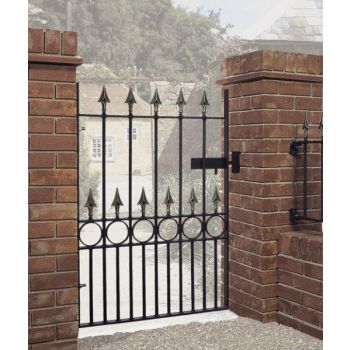 Balmoral Premium Range Spear Top Single Gate - Solid Steel - Fits Gap of 914 mm x 1168 mm High - Primed
