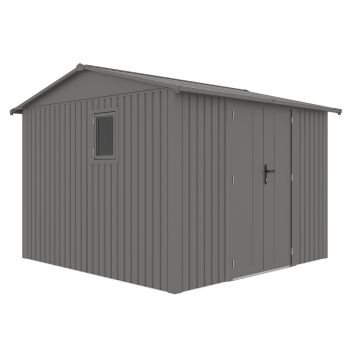 Brentvale 10' x 10' Premium Apex Metal Shed with Foundation Kit & Assembly - L304 x W296 x H228 cm