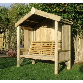 Cottage Arbour - Seats Three, Wooden Garden Bench - L90 x W170 x H190 cm - Minimal Assembly Required