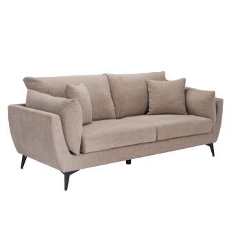 Carter 3 Seater Sofa - Chunky Chenille - L87 x W198 x H82 cm - Taupe - Minimal Assembly Needed