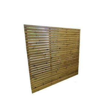 Multi Pack of 2 - Contemporary Fence Panels - Pressure Treated Redwood - L5 x W180 x H150 cm - Fully Assembled
