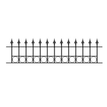 Balmoral Premium Spear Top Railing Panel w/ Rings Fits Opening - Steel -Fits Gap 1830mm x 560mm High - Electro Galv./Powder Coated