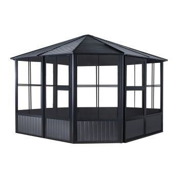 Sojag Charleston Solarium 3.7m x 3.7m - Aluminum - L383.6 x W383.6 x H280.8 cm - Powder-Coated