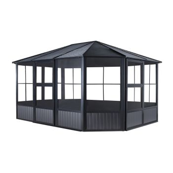 Sojag Charleston Solarium 3.7m x 4.6m - Aluminum - L383.6 x W488.6 x H280.8 cm - Powder-Coated