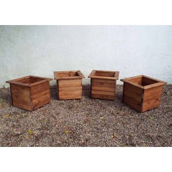 4Pc Large Square Planter - Wood - L47.5 x W47.5 x H39.5 cm - Fully Assembled
