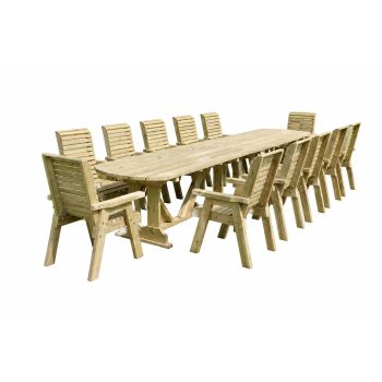 Ergo Large 12 Seater Set 12XC 4M Table - L250 x W120 x H103 cm - Partially Assembled