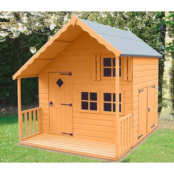 Crib 7 x 6 Feet Single Door with Three Windows Playhouse