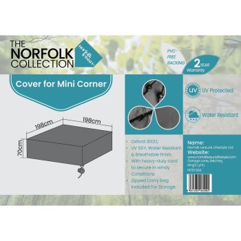 Cover Bellmount Mini Corner - Oxford 300D Polyester - L198 x W198 x H70 cm - Grey