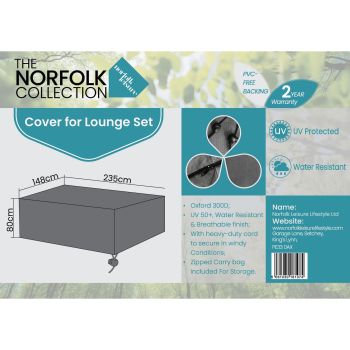 Cover Keswick 2 Seater Sofa - Oxford 300D Polyester - L320 x W170 x H77 cm - Grey