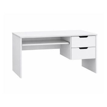Modern Home Office Desk with Storage Drawers - L50 x W100 x H75.5 cm - Assembly Required - White