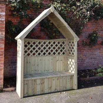 Daisy 3 Seat Trellis Storage Arbour - L60 x W179 x H235 cm - Partially Assembled