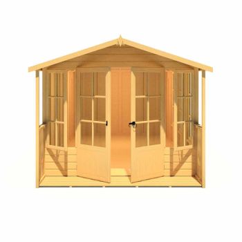 Delmora 8 x 18 Shiplap Summerhouse with Veranda - Wood - L2456 x W5380 x H2174 mm