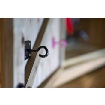 Not sold individually - Optional Extra - Door Storage Hooks/Hangers 4 unit - Black - Only available to order with a garden/bin store