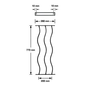 Coast Decking Fence Panels (Pack of 2) - Solid Steel - FIts Gap of 280 mm x 770 mm High - Electro Galvanised/Black Powder Coated