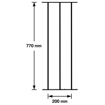 Garda Decking Fence Panels (Pack of 2) - Solid Steel - FIts Gap of 280 mm x 770 mm High - Electro Galvanised/Black Powder Coated
