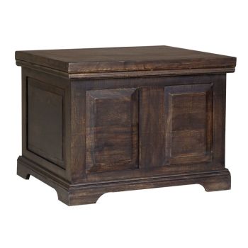Dakota Small Box - Mango Wood - L50 x W60 x H45 cm - Dark Finish