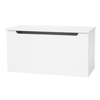 Ottoman Storage Chest - Metal - L38 x W80 x H41 cm - White - Flat Packed