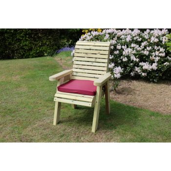 Single Chair - Wood - L69 x W69 x H105 cm - Set of Waterproof Cushions Included