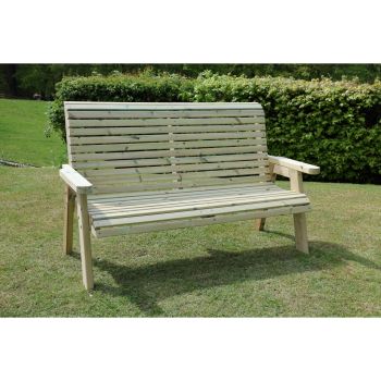 Ergonomic 3 Seat Bench, Wooden Garden Furniture - L75 x W170 x H105 cm - Fully Assembled