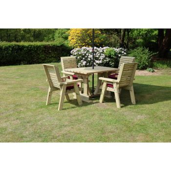 Ergo 4 Seater Set - Sits 4, Dining Set - L220 x W245 x H105 cm - Min. Assembly Required - Set of Waterproof Cushions Included
