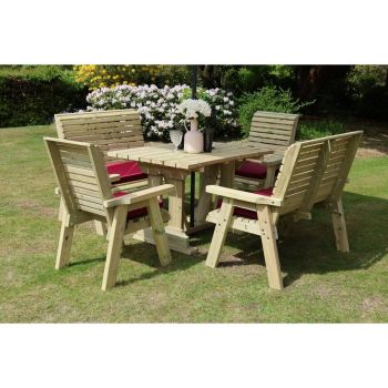 Ergo 6 Seat Compact Set - 2xC 2xB 120X90 Table - L250 x W190 x H103 cm - Partially Assembled