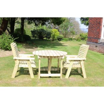 Ergo 2 Seat Round Set 2xC - 113cm Round Table - L113 x W182 x H103 cm