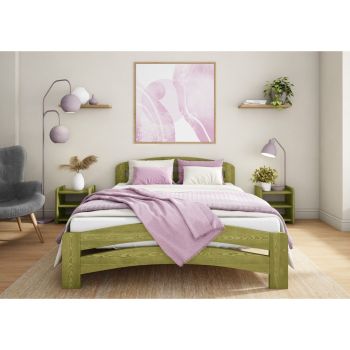 Dala Bed Frame 3 Feet - Wood - L197 x W98 x H80 cm - Avocado