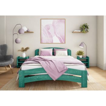 Dala Bed Frame 4 Feet - Wood - L197 x W128 x H80 cm - Denim