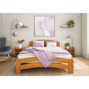Dala Bed Frame 6 Feet - Wood - L207 x W188 x H80 cm - Teak