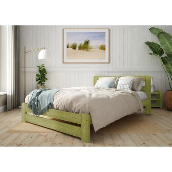 Aurora Bed Frame 3 Feet - Wood - L197 x W98 x H80 cm - Avocado