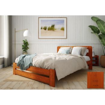 Aurora Bed Frame 4 Feet 6 Inch - Wood - L197 x W146 x H80 cm - Brunette