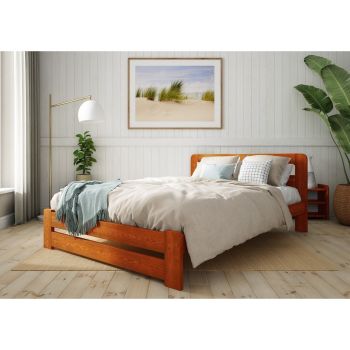 Aurora Bed Frame 4 Feet - Wood - L197 x W128 x H80 cm - Wine