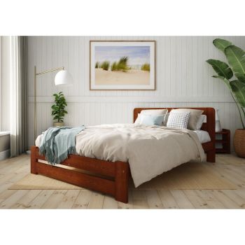 Aurora Bed Frame 6 Feet - Wood - L207 x W188 x H80 cm - Bear