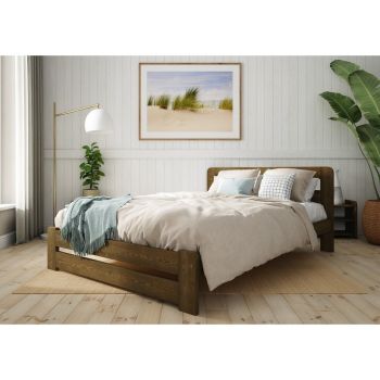 Aurora Bed Frame 6 Feet - Wood - L207 x W188 x H80 cm - Palisander