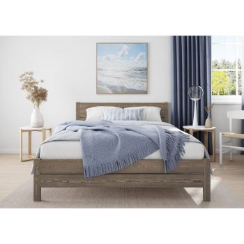 Alva Bed Frame 4 Feet - Wood - L197 x W128 x H90 cm - Space Grey