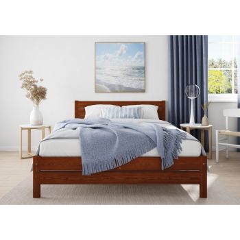Alva Bed Frame 6 Feet - Wood - L207 x W188 x H90 cm - Bear
