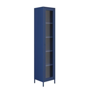 Frank Storage Cabinet - Steel/Glass - L35 x W37 x H180.5 cm - Classic Blue - Flat Packed